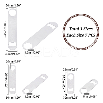 21Pcs 3 Style Stainless Steel Beer Bottle Openers AJEW-UN0001-22-1