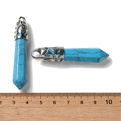Synthetic Turquoise Pointed Big Pendants G-Z055-01P-16-1