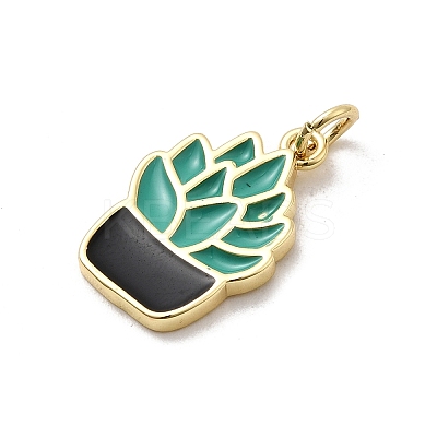 Brass Enamel Pendants KK-P338-39G-03-1