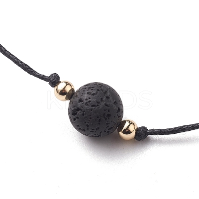 Natural Lava Rock Beaded Necklaces NJEW-JN03099-05-1