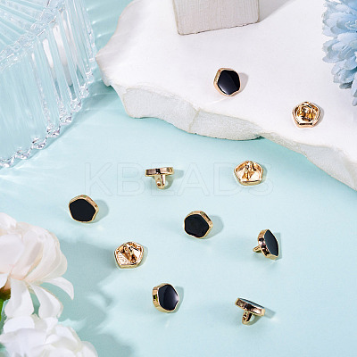 10Pcs 1-Hole Alloy Enamel Shank Buttons BUTT-TA0001-37-1