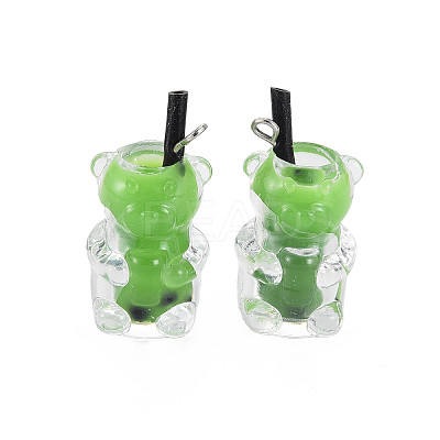 Imitation Bubble Tea Opaque Resin Pendants LS-RESI-T052-03C-1