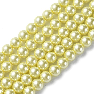 Eco-Friendly Dyed Glass Pearl Round Beads Strands HY-A002-8mm-RB012-1