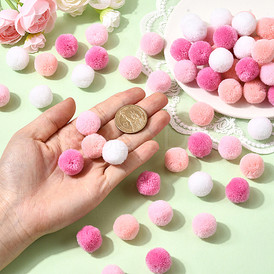 120Pcs 4 Colors Polyester Pompom Ball FIND-SC0019-66A-1