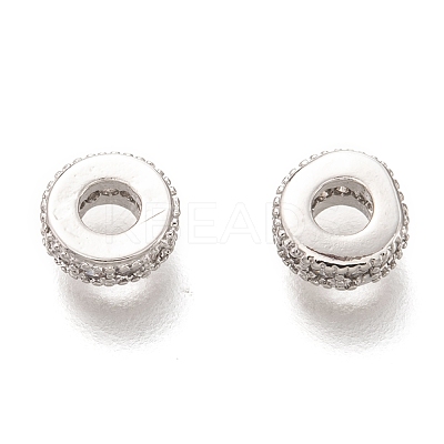 Brass Micro Pave Clear Cubic Zirconia Charms ZIRC-B002-41-02P-1