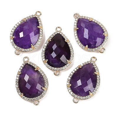 Natural Amethyst Faceted Teardrop Links G-B126-03G-09-1
