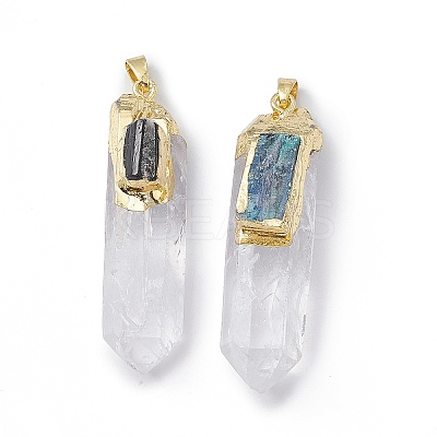 Natural Quartz Crystal Pointed Big Pendants G-P491-12G-1