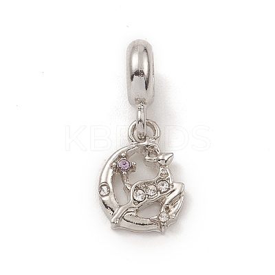 Alloy Rhinestone European Dangle Charms PALLOY-I218-25P-1