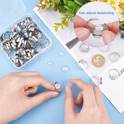 DIY Blank Dome Adjustable Ring Making Kit STAS-DC0010-83-1