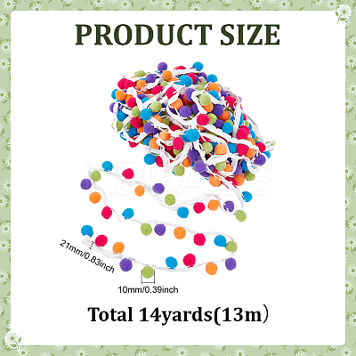 13M Polyester Pom Pom Ball Ribbon OCOR-ME0001-26-1