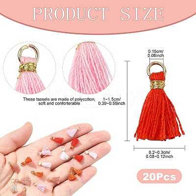 20Pcs 5 Colors Polycotton Tassel Pendant Decorations FIND-YW0007-48A-1