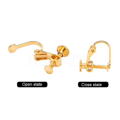 Brass Screw On Clip-on Earring Findings KK-L164-02-1