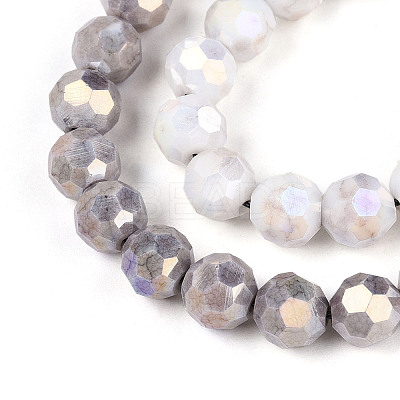 Anti-Tarnish Electroplate Glass Beads Strands X-EGLA-T021-8mm-15-01-1