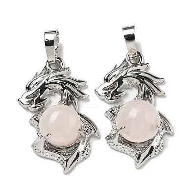 Natural Rose Quartz Pendants G-G111-01P-08-1