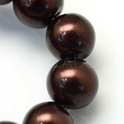 Baking Paint Pearlized Glass Pearl Round Bead Strands X-HY-Q330-8mm-40-1