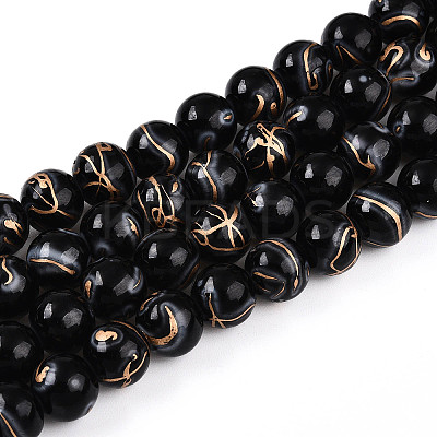 Baking Paint Glass Beads X1-DGLA-N010-10mm-10-1