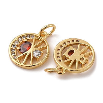 Brass Micro Pave Cubic Zirconia Pendants KK-P308-78G-1