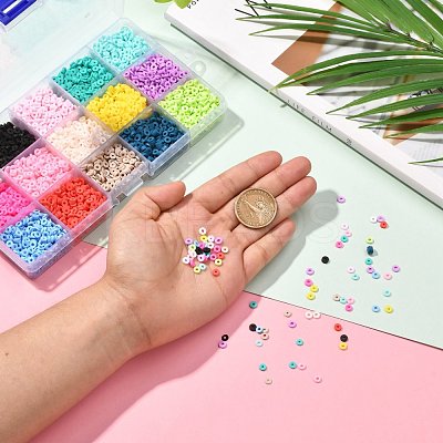 150G 15 Colors Handmade Polymer Clay Beads CLAY-JP0001-12-4mm-1