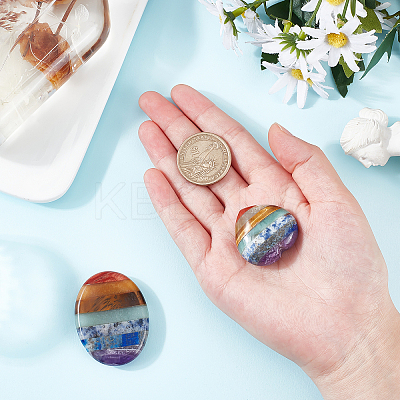 2Pcs 2 Style Chakra Worry Stone for Anxiety Therapy G-CP0001-03-1