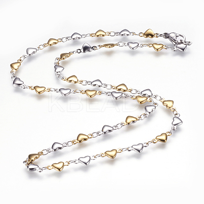304 Stainless Steel Chain Necklaces STAS-P164-21GP-1