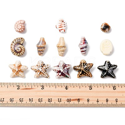 26Pcs 13 Styles Handmade Porcelain Ceramic Beads PORC-FS0001-29-1