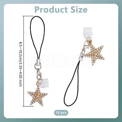 Alloy with Crystal Rhinestone Pendant Mobile Straps HJEW-OC00035-1
