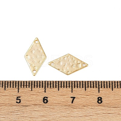 Brass Textured Geometric Connector Charms KK-B137-10G-01-1