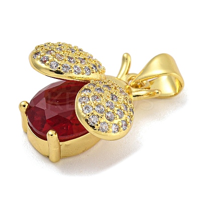 Rack Plating Brass Micro Pave Cubic Zirconia Pendants KK-I718-11G-03-1