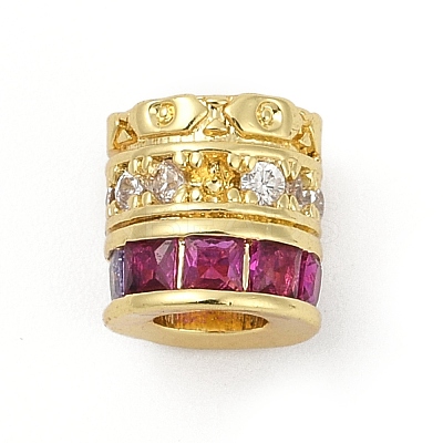Brass Micro Pave Cubic Zirconia Beads KK-G526-16G-1
