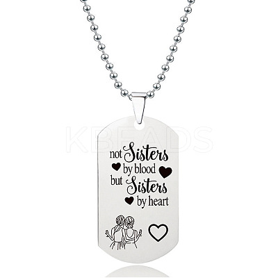 201 Stainless Steel To My Friend Dog Tag Pendant Ball Chain Necklaces FS-WG527E6-23-1