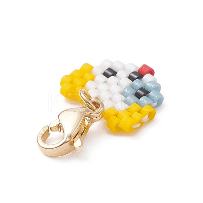 Handmade Loom Pattern Seed Beads Pendants Decoration HJEW-MZ00016-04-1