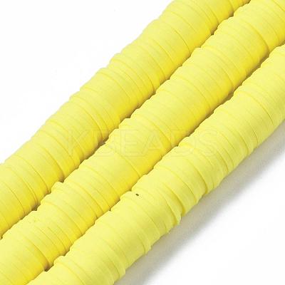 Flat Round Handmade Polymer Clay Beads CLAY-R067-10mm-22-1