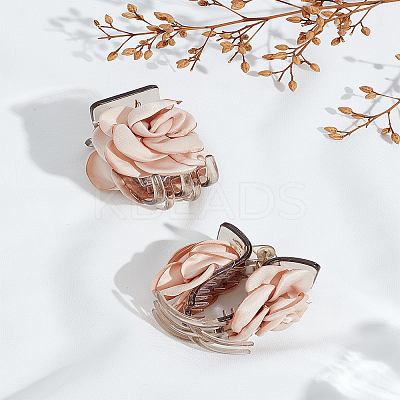 2Pcs Cloth & Plastic Claw Hair Clips PHAR-LP0001-36-1
