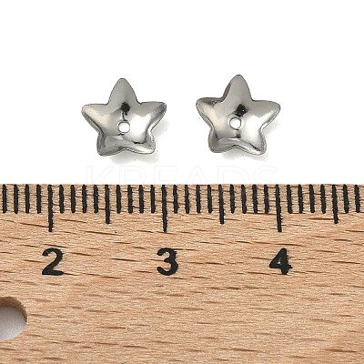 Tarnish Resistant 5-Petal Flower Smooth Surface 304 Stainless Steel Bead Caps STAS-R065-56-1