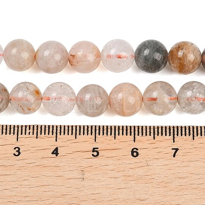 Natural Lodolite Quartz Beads Strands G-Z133-A02-8mm-01-1