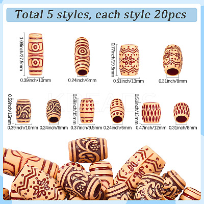 100Pcs 5 Styles Plastic Hair Coil Cuffs FIND-SC0014-92-1