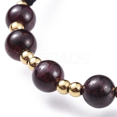 Adjustable Natural Gemstone Braided Bead Bracelets BJEW-JB04599-1