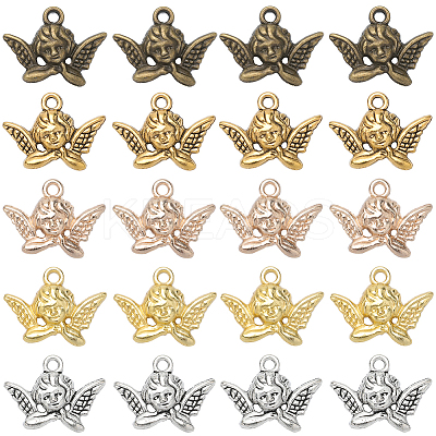 100Pcs 5 Colors Tibetan Style Alloy Pendants FIND-SC0005-57-1