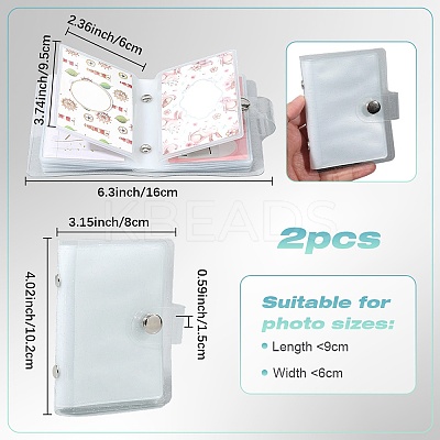 2Pcs PVC Mini Photocard Holder Book AJEW-SP0002-20A-03-1