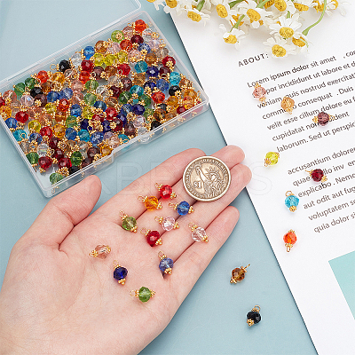 160Pcs 20 Color Glass Charms PALLOY-PH0022-32-1