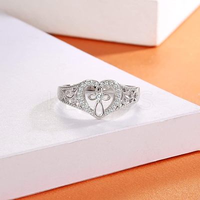 925 Sterling Silver Micro Pave Cubic Zirconia Finger Rings FS-WG6D494-04-1