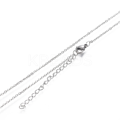 Non-Tarnish 304 Stainless Steel Rectangle Pendant Necklaces STAS-I166-35P-1