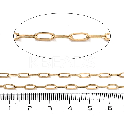 PVD Vacuum Plating 304 Stainless Steel Paperclip Chains CHS-H026-02G-02-1
