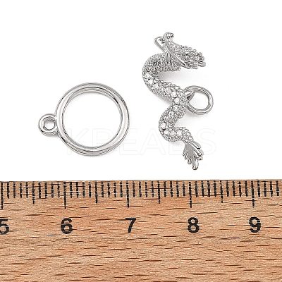 SHEGRACE Dragon Brass Micro Pave Clear Cubic Zirconia Toggle Clasps XGRQ58413-788P-1