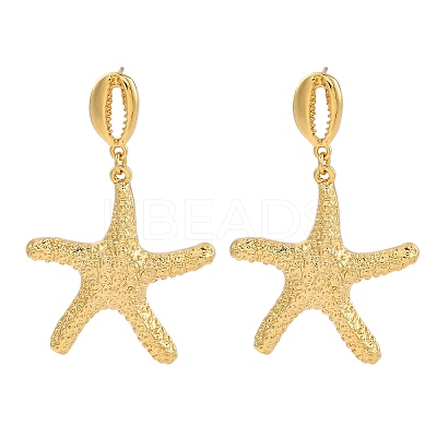 Rack Plating Brass Dangle Stud Earrings for Women EJEW-C125-23C-G-1