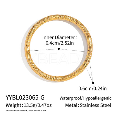 Vintage 304 Stainless Steel Plain Bangles for Women DV1538-1-1