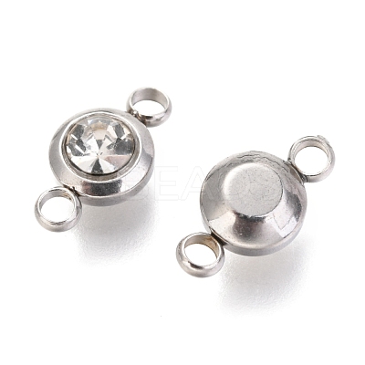 304 Stainless Steel Rhinestone Links Connectors STAS-P237-17P-11-1