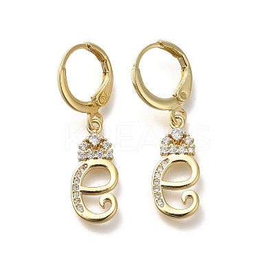 Brass Clear Cubic Zirconia Hoop Earrings EJEW-M045-01E-1
