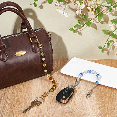 2Pcs Glass & Acrylic & Alloy Keychain KEYC-NB00028-1