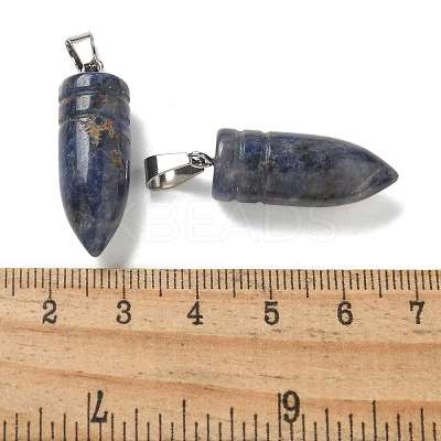 Natural Sodalite Pointed Pendants G-B127-18P-10-1